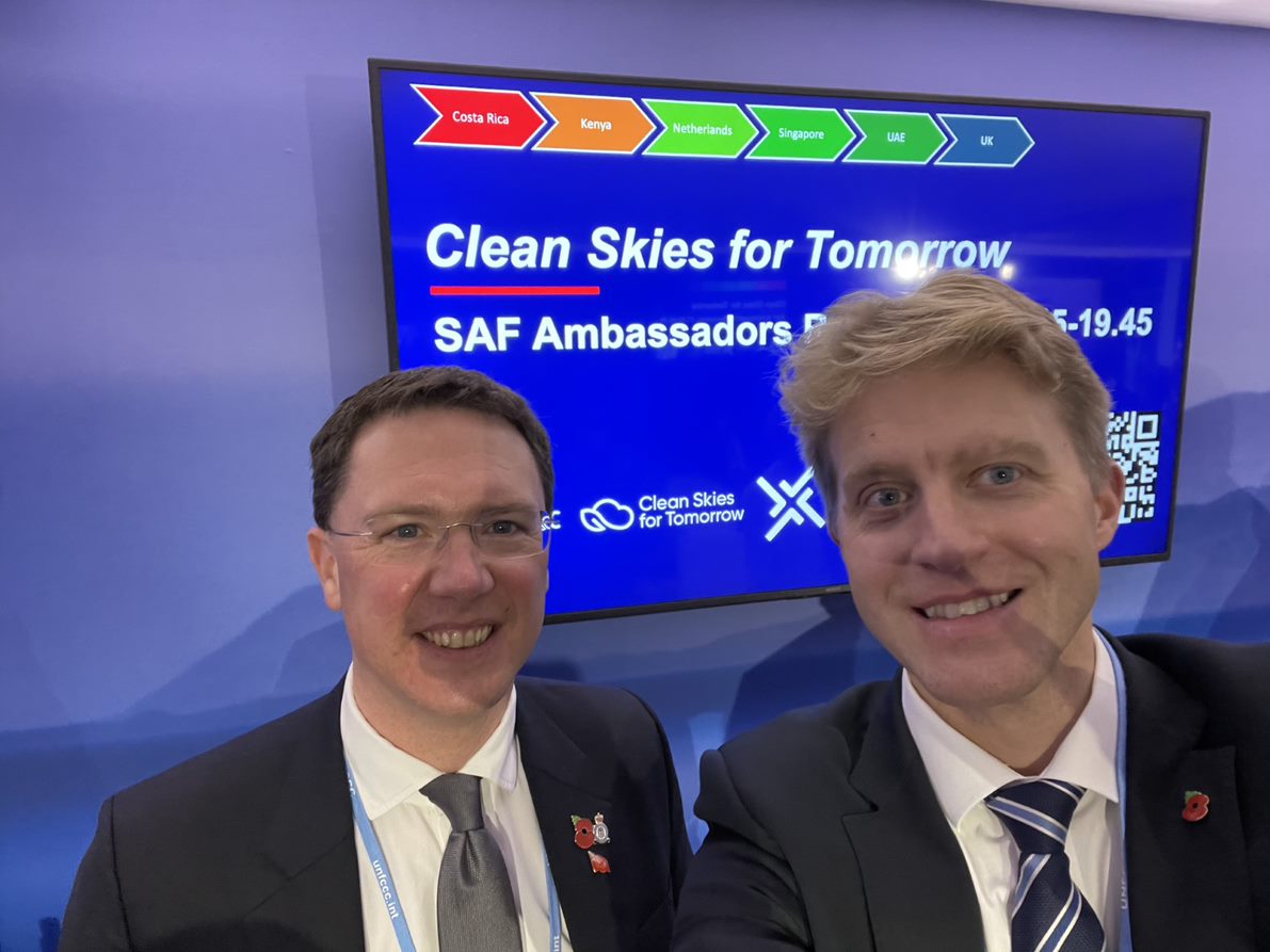 Speaking with Rob Courts aviation minister re SAF at clean skies for tomorrow