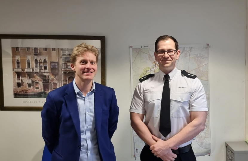 Dr Ben Spencer MP meeting with Runnymede Borough Commander, Inspector James Wyatt