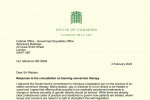 Conversion therapy consultation response from Dr Ben Spencer MP