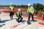 Dr Ben Spencer MP 'topping out' the new mental health hospital in Chertsey
