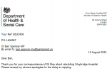 Weybridge hospital Ministerial reply Aug 2022