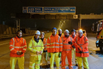Dr Ben Spencer with Highways crews on M25 concrete surface