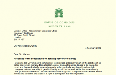 Conversion therapy consultation response from Dr Ben Spencer MP