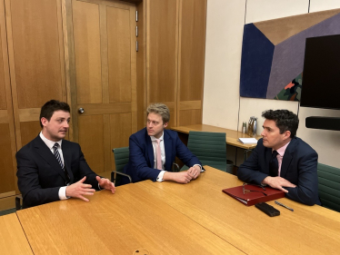 Meeting rail Minister Huw Merriman with local campaigner Tim Blanchard